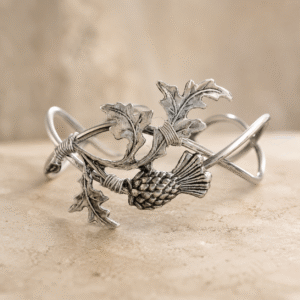 Silver Adjustable Scottish Thistle Cuff